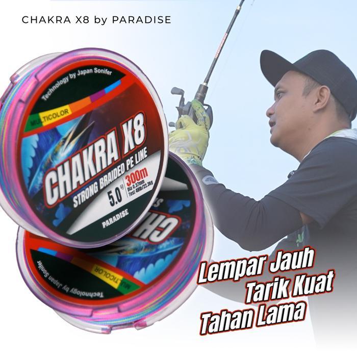 wkgw- Paradise Senar Pe Chakra X8 150M-300M Multi Color Senar Pancing Joran Kuat Anti Kusut