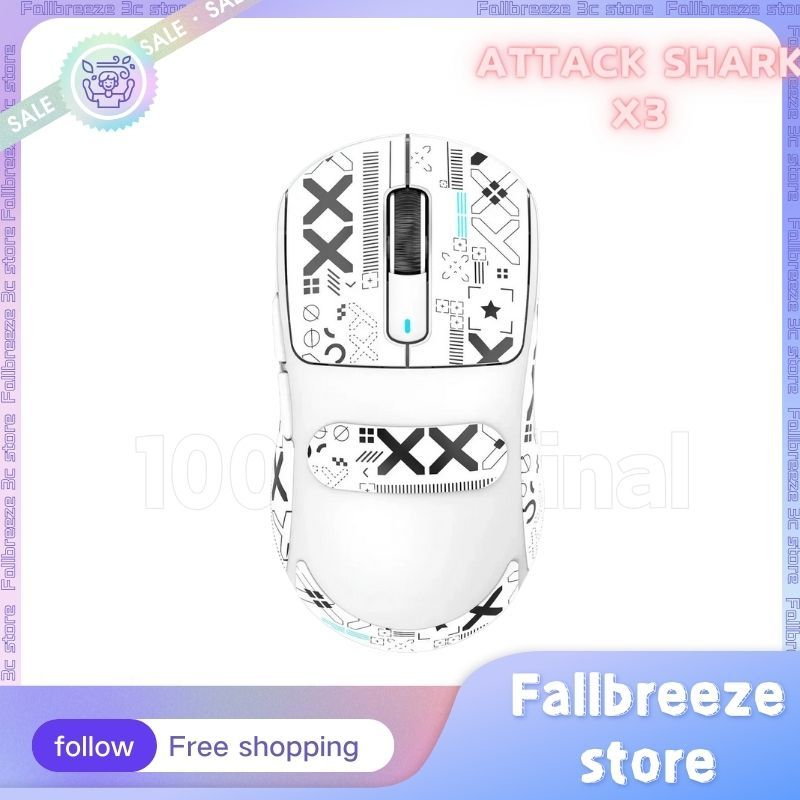 Attack Shark X3 Gamer Mouse 3 Mode USB/2.4G/Bluetooth Wireless Mouse Paw3395 Lightweight Mouse PC La