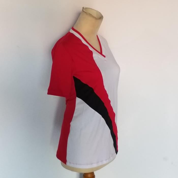 Terbaru - atasan baju senam wanita merah putih