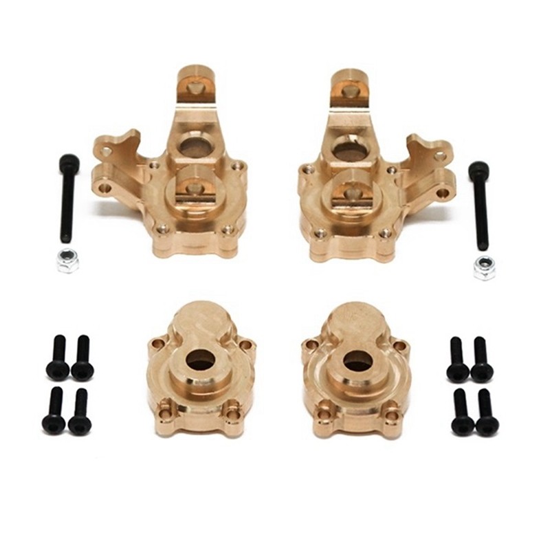 4Pcs Brass Front Portal Drive Housing Cover Steering Knuckles For YK4102 YK4103 YK4082 Yikong RC Cra