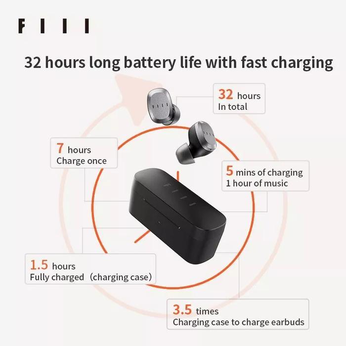 New Fiil T1 Lite ENC TWS Earphone Earbud Bluetooth 5.2 Gaming IPX7