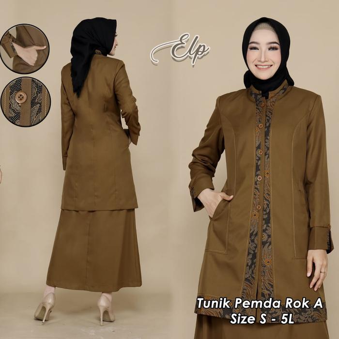 blazer Pemda batik muslim seragam dinas Pemda tunik Pemda batik Kerja Panjang Wanita Setelan