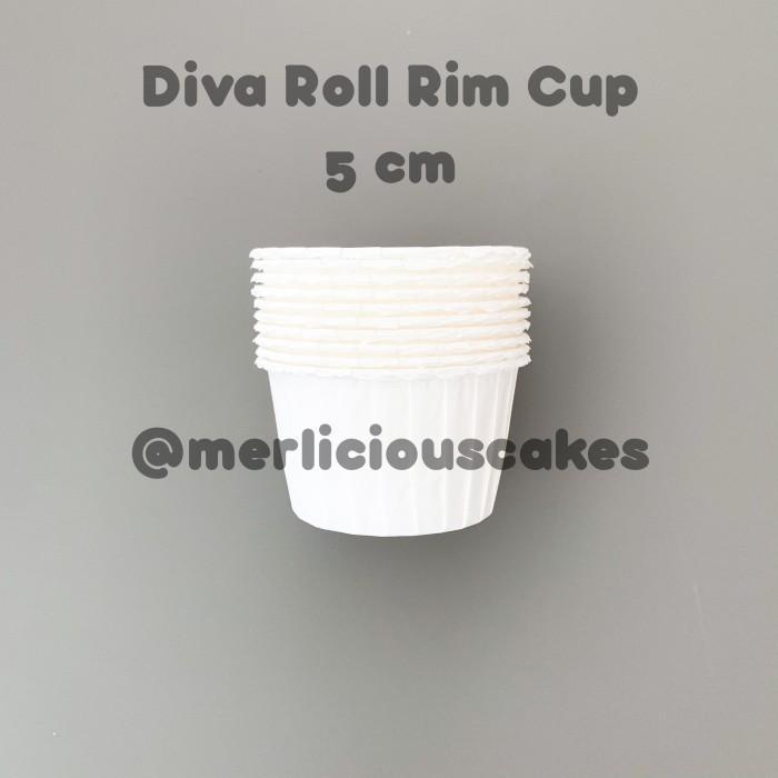 wjb0- 1 Roll Diva Cupcake Cases Putih 5 Cm Roll Rim White Cupcake Momma Paper Cup Kertas