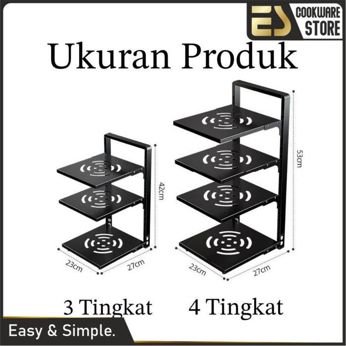 81tq- [10.10 Sale] Es Rak Panci Susun Bawah Wastafel Rak Tempat Panci Stainless Steel Rak