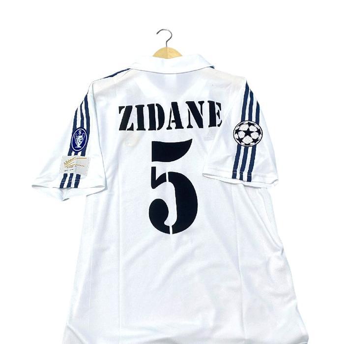 JERSEY ZIDANE RAUL WARNA PUTIH LENGAN PENDEK PANJANG FULL PATCH SPORT CASUAL