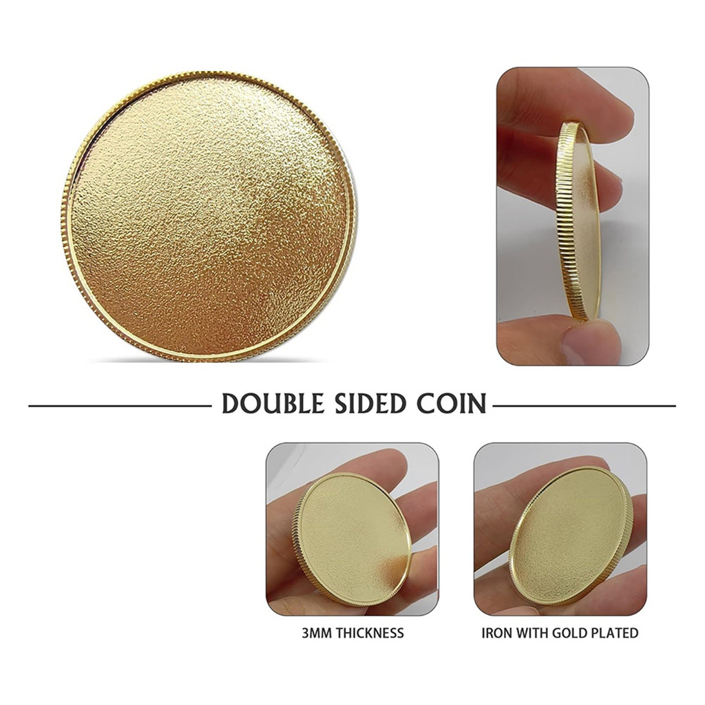 A67I 30 Pcs Challenge Coin Blanks 40Mm Blank Coins For Diy Crafts Engraving Jewelry Making, Laser