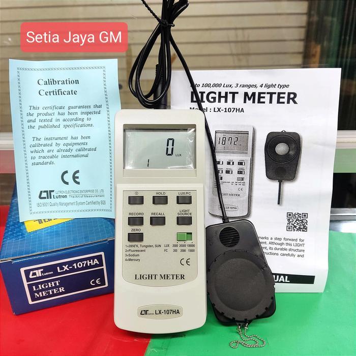 LUTRON LX-107HA Digital Lux Meter - alat ukur intensitas cahaya 100.000 Lux