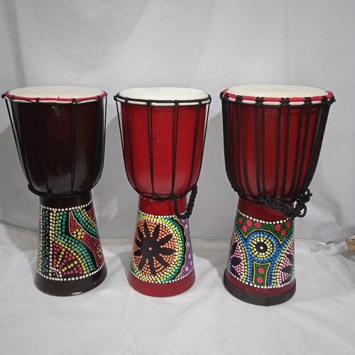 Mainan Anak Gendang Kendang Jimbe Ukuran Besar Tinggi 40cm Bahan Kayu Mahoni