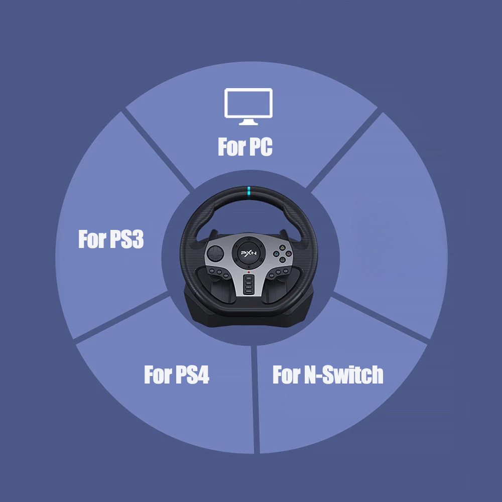 PXN V9 Gaming Steering Wheel Volante Gaming Racing Wheel for PC/PS4/Android TV/ Switch