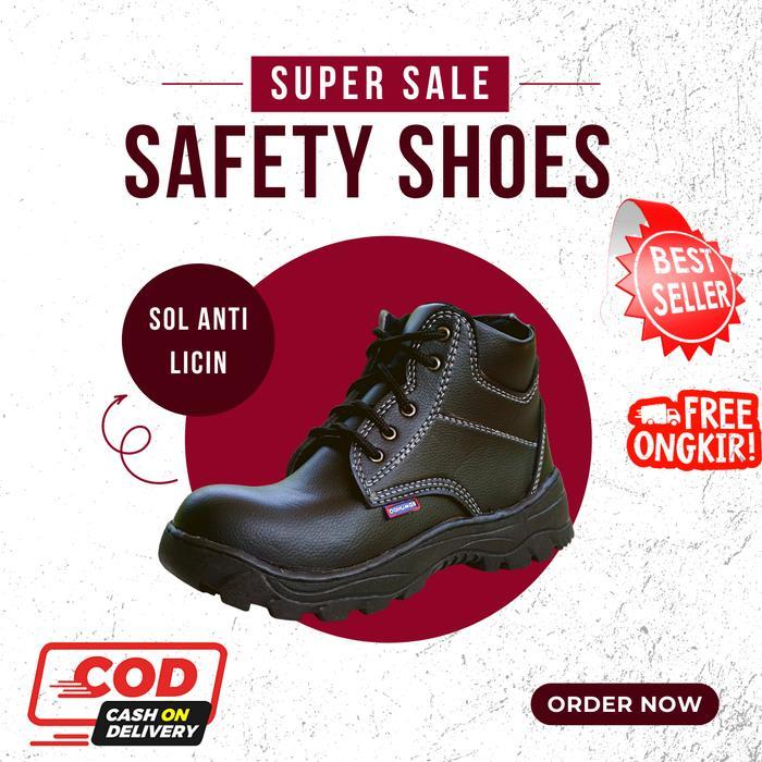 sepatu safety King Edmundo Ujung Besi sol karet tidak licin model sporty harga terjangkau Shoes Pria