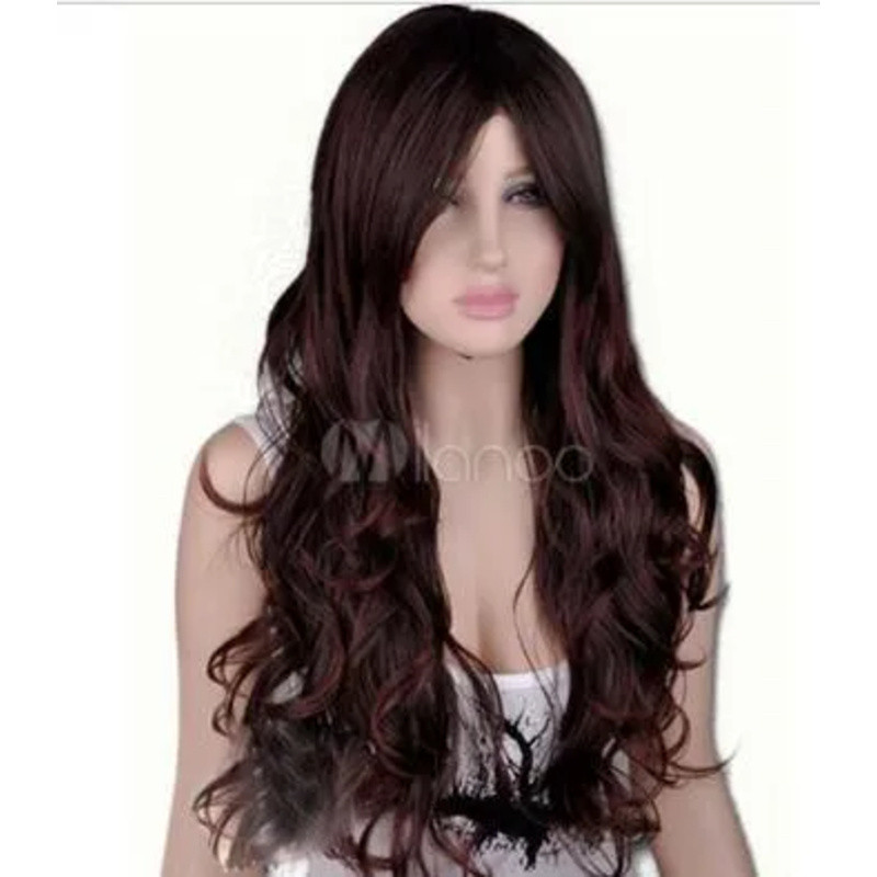 Urban Brown Synthetic Centre Parting Fashion Long Wig