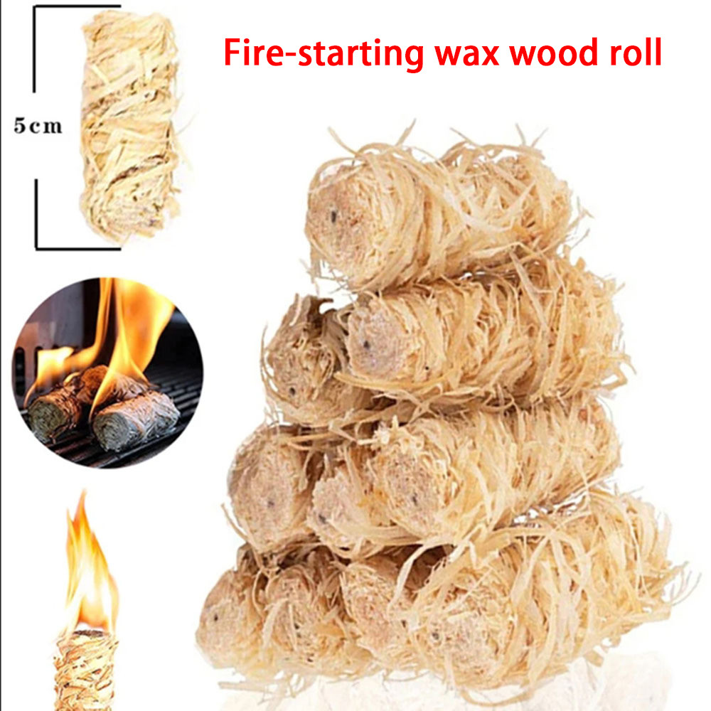 Waterproof Bbq Fire Starter Natural Wax Wood Strip Camping Fire Starter Wax Sticks For Outdoor