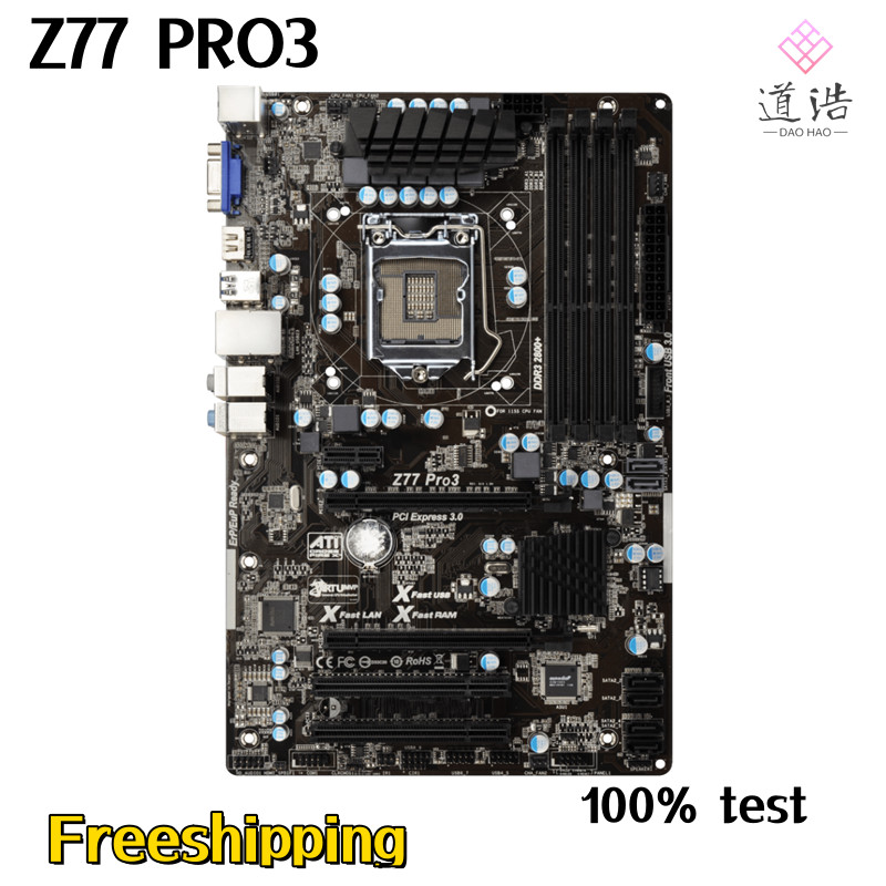For Asrock Z77 PRO3 Motherboard 32GB HDMI PCI-E3.0 LGA 1155 DDR3 ATX Z77 Mainboard 100% Tested Fully