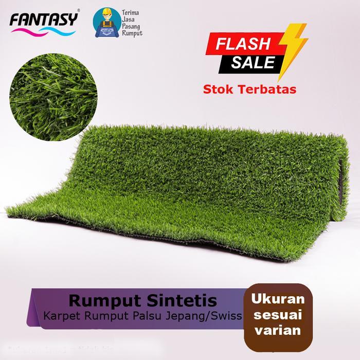 Obral Karpet Rumput Sintetis Meteran Tebal 3 cm Tipe Jepang Swiss Karpet Rumput Palsu Rumput