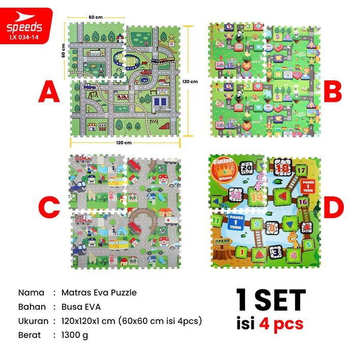 [Voucher] SPEEDS Matras Evamat 60x60cm Matras Puzzle Karpet Puzzle Matras Alas Lantai Evamat Matras