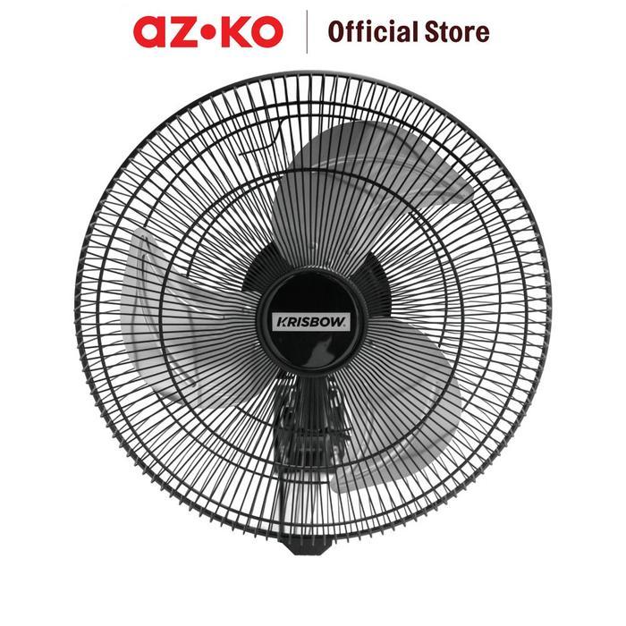 AZKO KRISBOW 16 INCI KIPAS ANGIN DINDING - HITAM WALL FAN PENYEJUK RUANGAN KIPAS BALING BALING