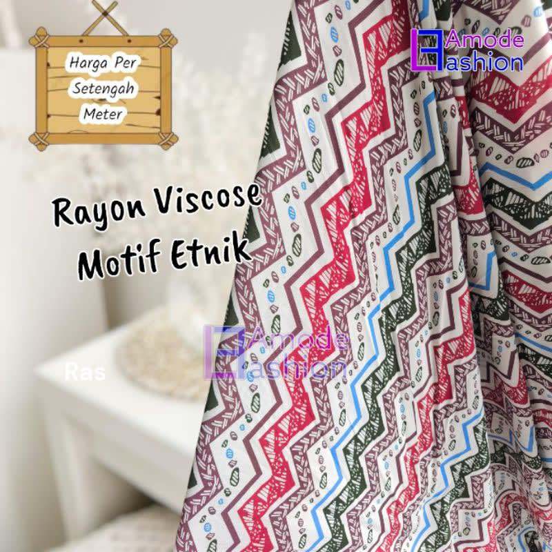Kain Rayon Viscose Motif Etnik