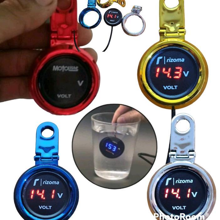 TERBARU voltmeter jam digital water proof pasang di spion motor (UNTUK SEMUA MOTOR BISA)