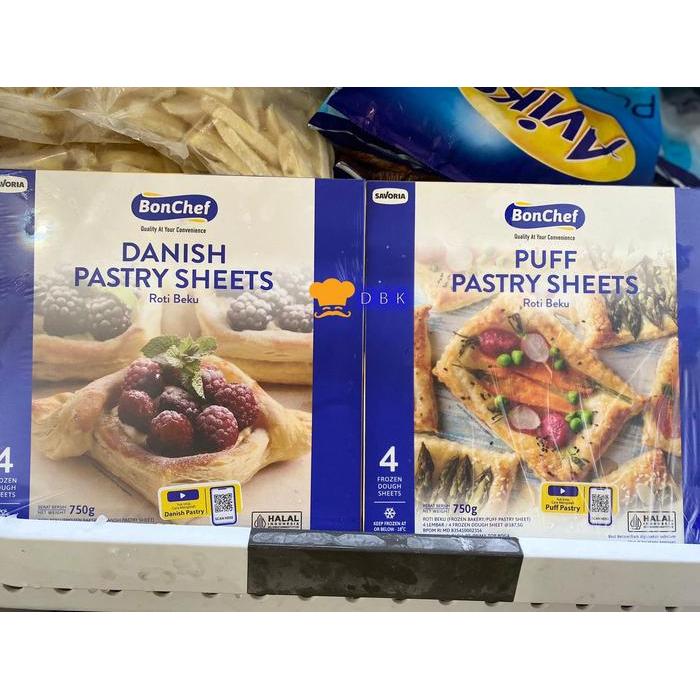 ap1q- Bonchef Danish / Puff Pastry Sheet 750G / 4 Sheet Lembar Import