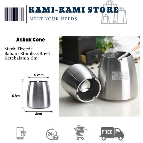 IFY (IMPORT) SALE! ASBAK ROKOK ANTI ANGIN CONE CYLINDER STAINLESS STEEL - ZJ38100 TERMURAH TERLARIS