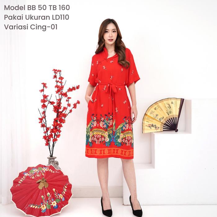 Santaibju- [ Daster Imlek ] Ld110-130 Daster Imlek 2026 Motif Rayon Premium Standar Jumbo Bigsize