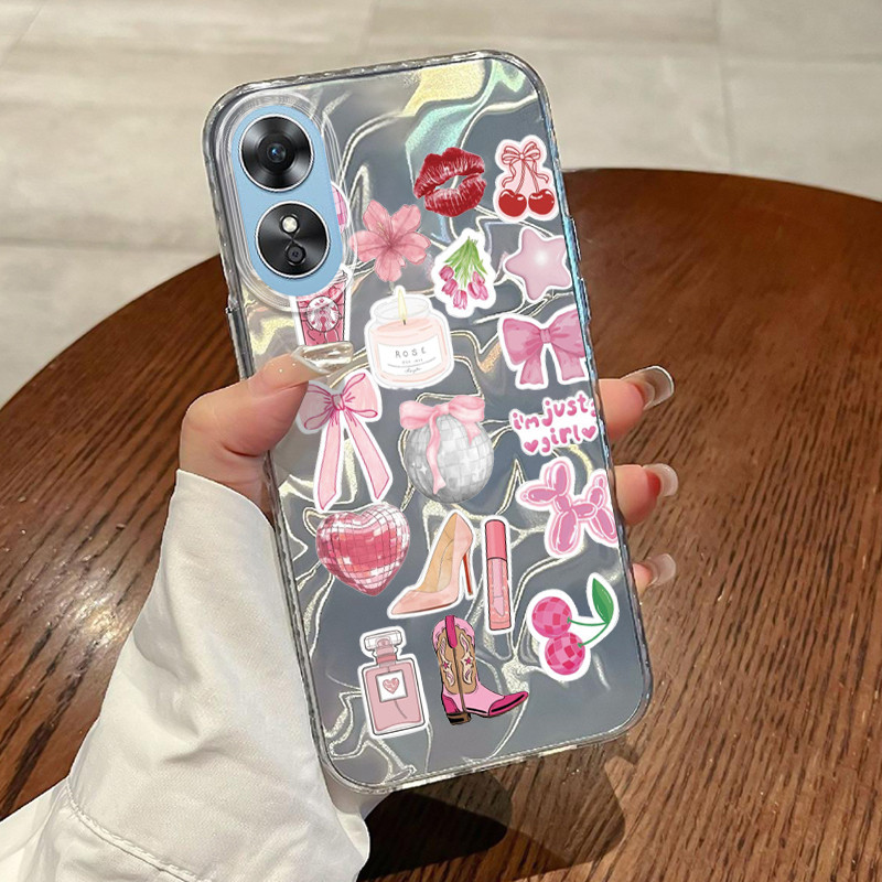 Casing Hp OPPO A17 OPPO A17K Case Casing Pola Mode berpakaian HP Kasing Kasus ponsel transparan mewa