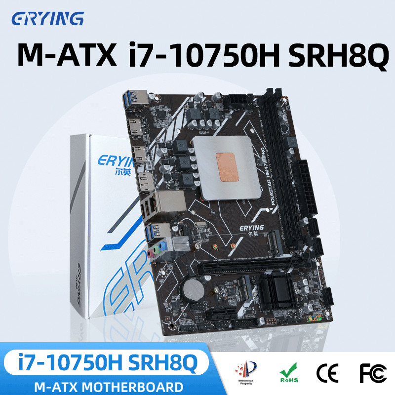 ERYING DIY Gaming PC Desktop Motherboard with Onboard CPU Interpose Kit i7 10750H i7-10750H 2.6GHz 6