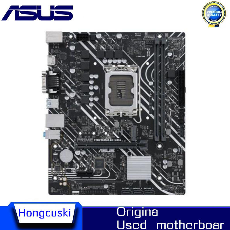 Used H610M For PRIME H610M-D D4 LGA 1700 DDR4 Motherboard H610 Supports CPU i5 12400f i3 12100f 1270