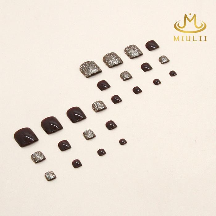 na1q- Kuku Palsu Miulii Barbie Nails A0952 Isi 24Pcs Art Lem Tempel Elegant Polish Cat