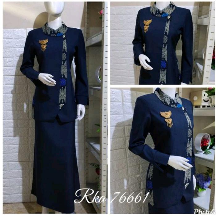 Seragam PDH Biru Dongker Wanita Rok A Baju Dinas Wanita Biru Dongker Seragam Kerja PDL Wanita