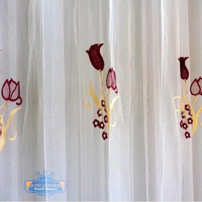 Diskon fitras bordil/gorden furing/gorden putih/daleman gorden/vitras bordil tulip
