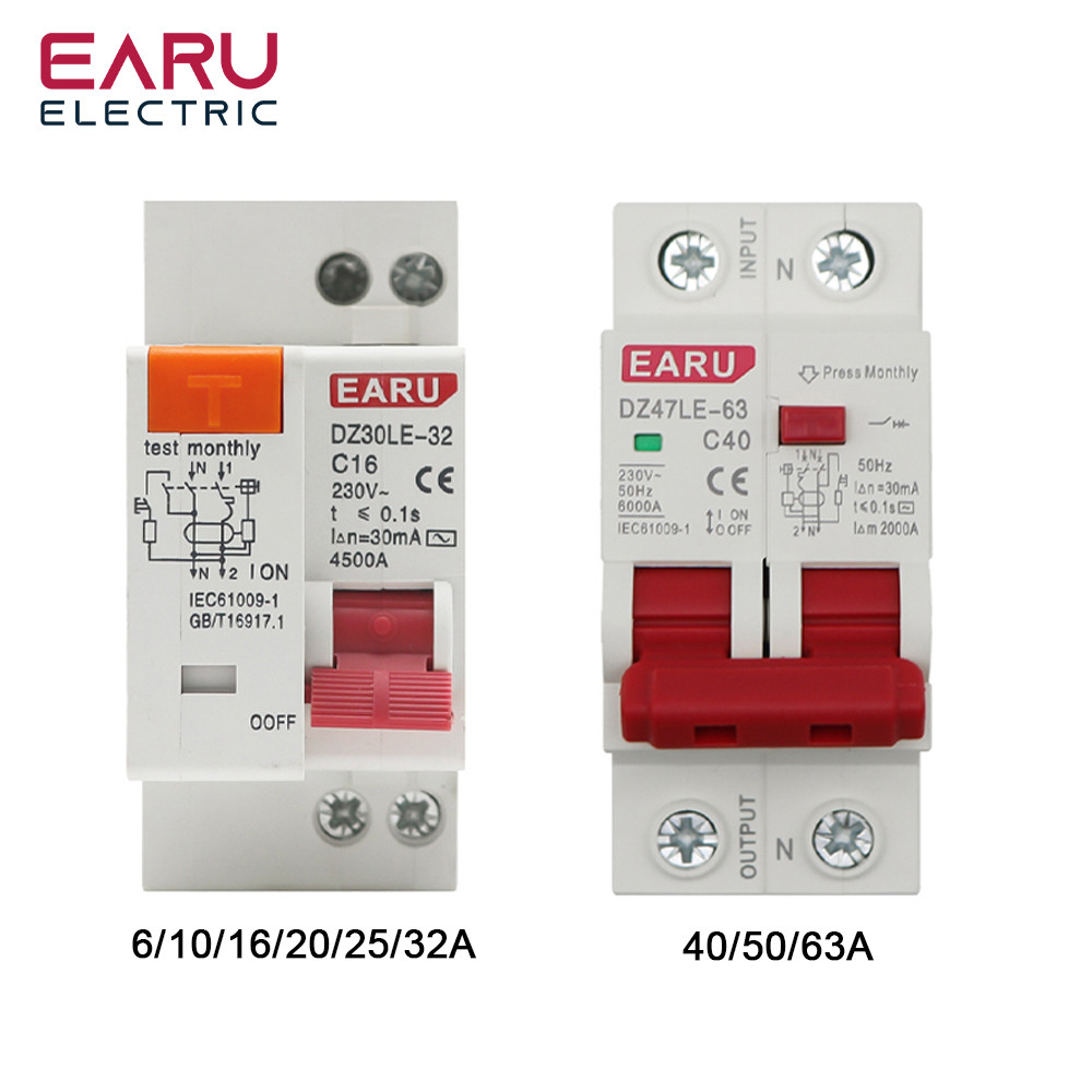 DZ30LE DZ47LE EPNL DPNL 230V 1P+N Residual Current Circuit Breaker