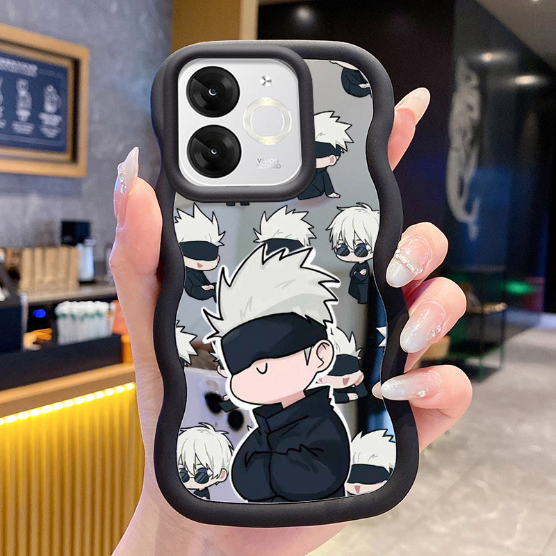 Casing Untuk ITEL A80 Case Casing HP Pola Anime Pria Kesing Cesing Macaron Mirror Kasing Silikon Sof