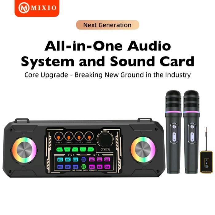MIXIO YS-301 Soundcard Bluetooth Speaker 2 Microphone Wireless Karaoke