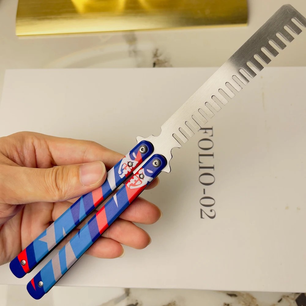 23CM (9in) Valorant Game Merch Balisong for Training Metal Weapon Model Portable Yoru's Stylish Butt