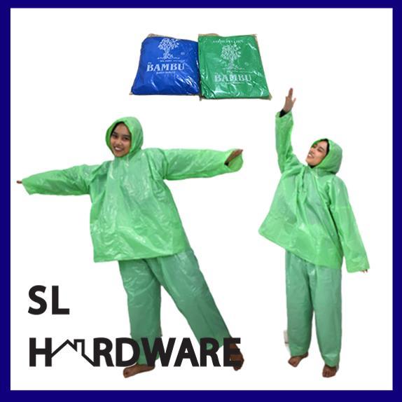 Jas Hujan Bambu / Jas Hujan Setelan / Jas Hujan Plastik LDPE Tebal