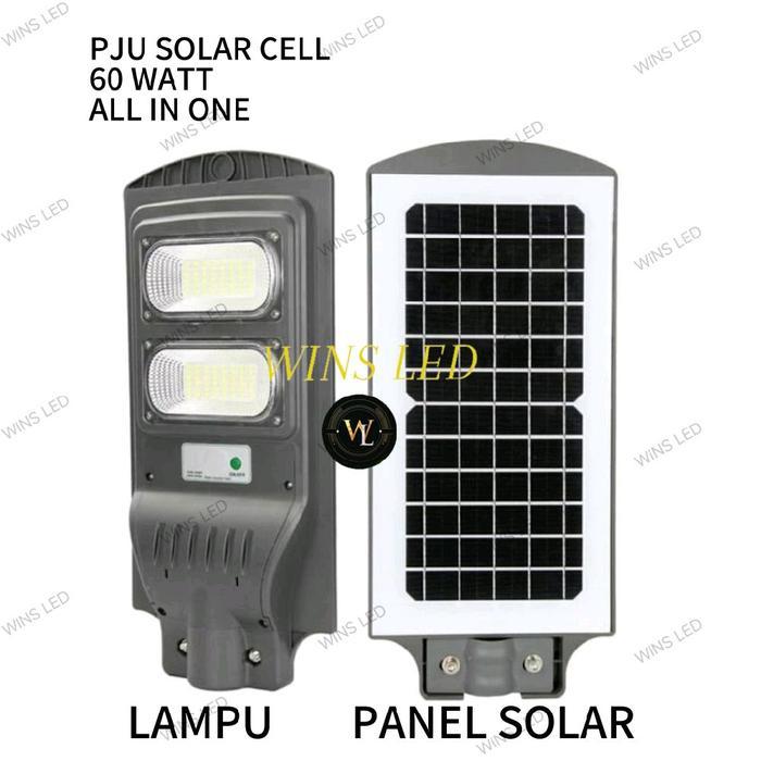 Terlaris Lampu Jalan Led Tenaga Surya 60w PJU Solar Cell 60watt 60 Watt All In One Outdoor 30 60 90
