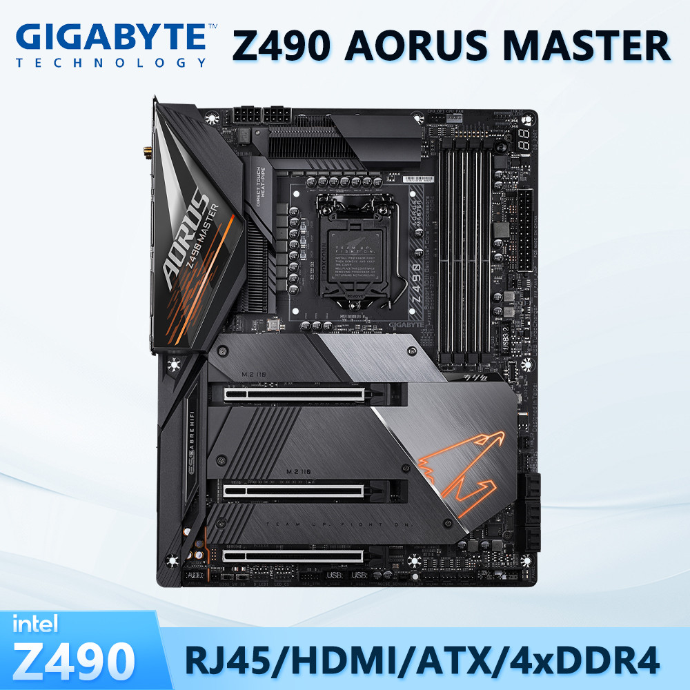 Used Mainboard, GIGABYTE Motherboard, Z490 AORUS MASTER, Z490 Chipset, LGA 1200 Socket for 10th 11th