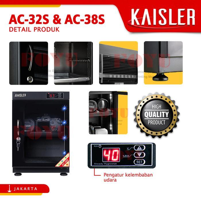 Dry Box Cabinet Lemari Kering Simpan Kamera Lensa 30L 35L Liter Kaisler AC-32S AC-38S Pin Password