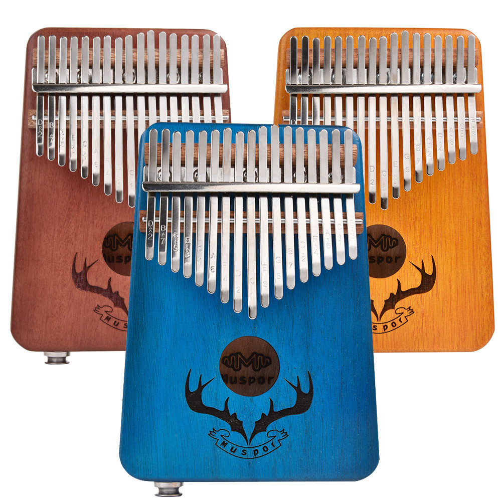 EQ 17 Keys Kalimba Finger Piano Linkable Audio System, Out Of Print Style Musical Instrument