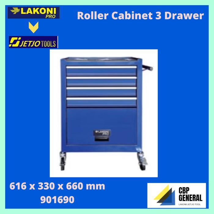 Lakoni Pro Toolbox Roller Cabinet 3 Drawer 616 x 330 x 660 MM 901690