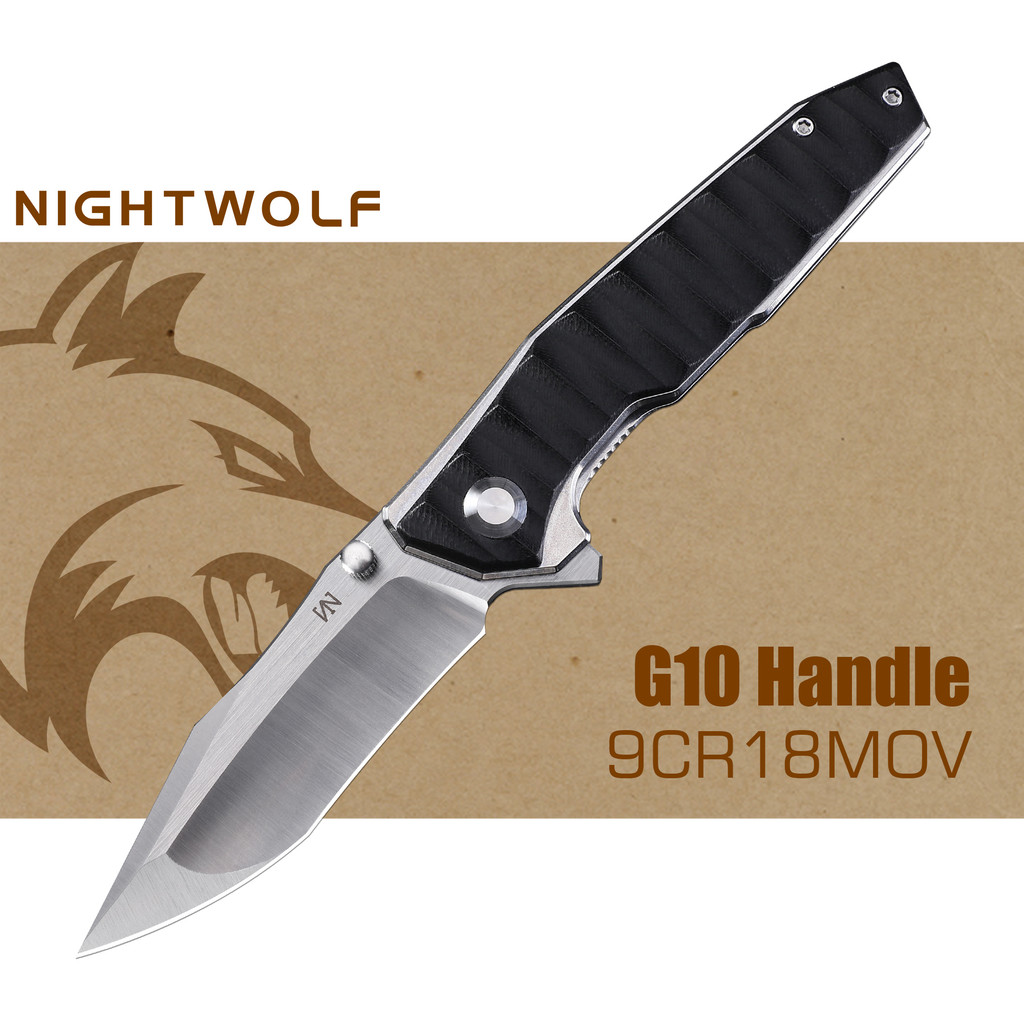Night Wolf NWN02 Pocket Folding Knife Tanto Hunting edc Cutter Survival Tool Multi-tool Tactical