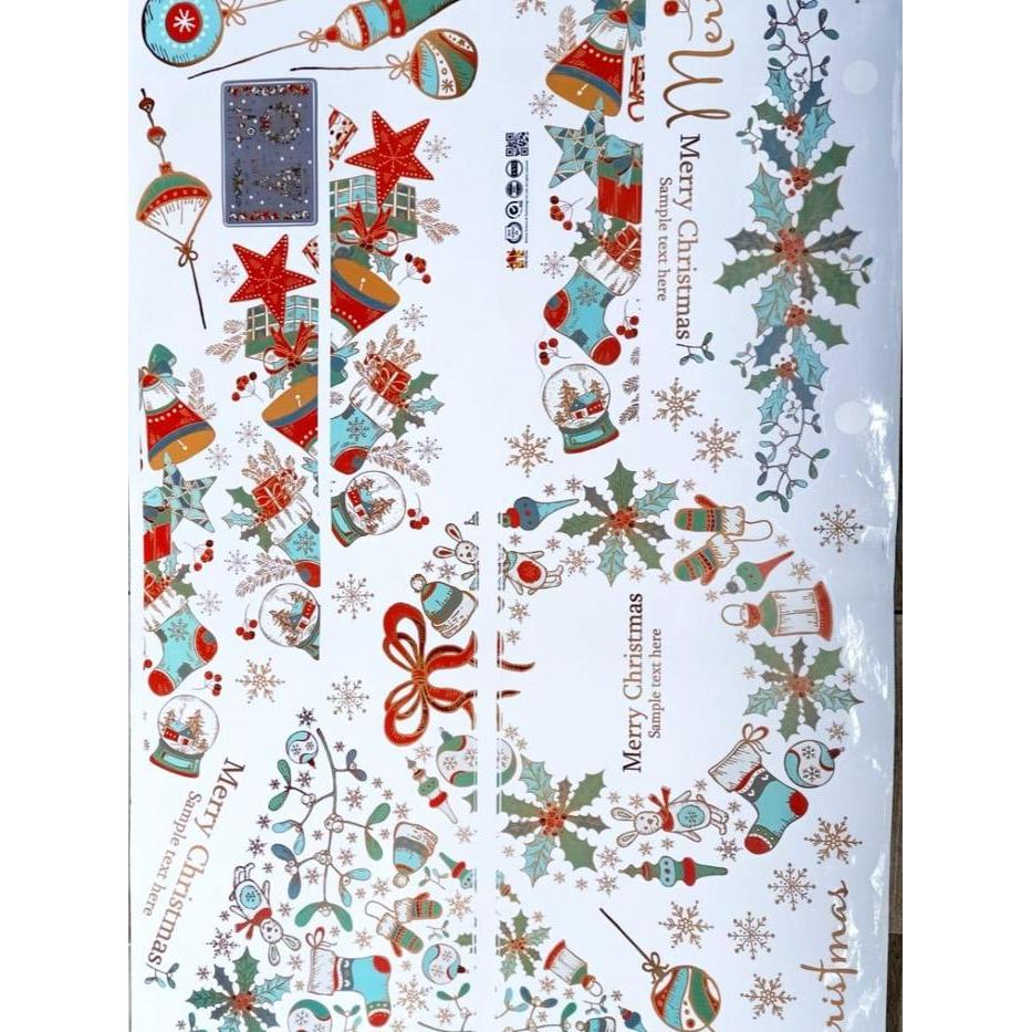 Stiker Film Motif Natal Santa Dekorasi Natal
