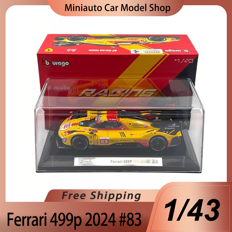 In Stock New Bburago 1:43 24h Le Mans Rally Ferrari 499p #83 Alloy Miniature Diecast Model Ferrari