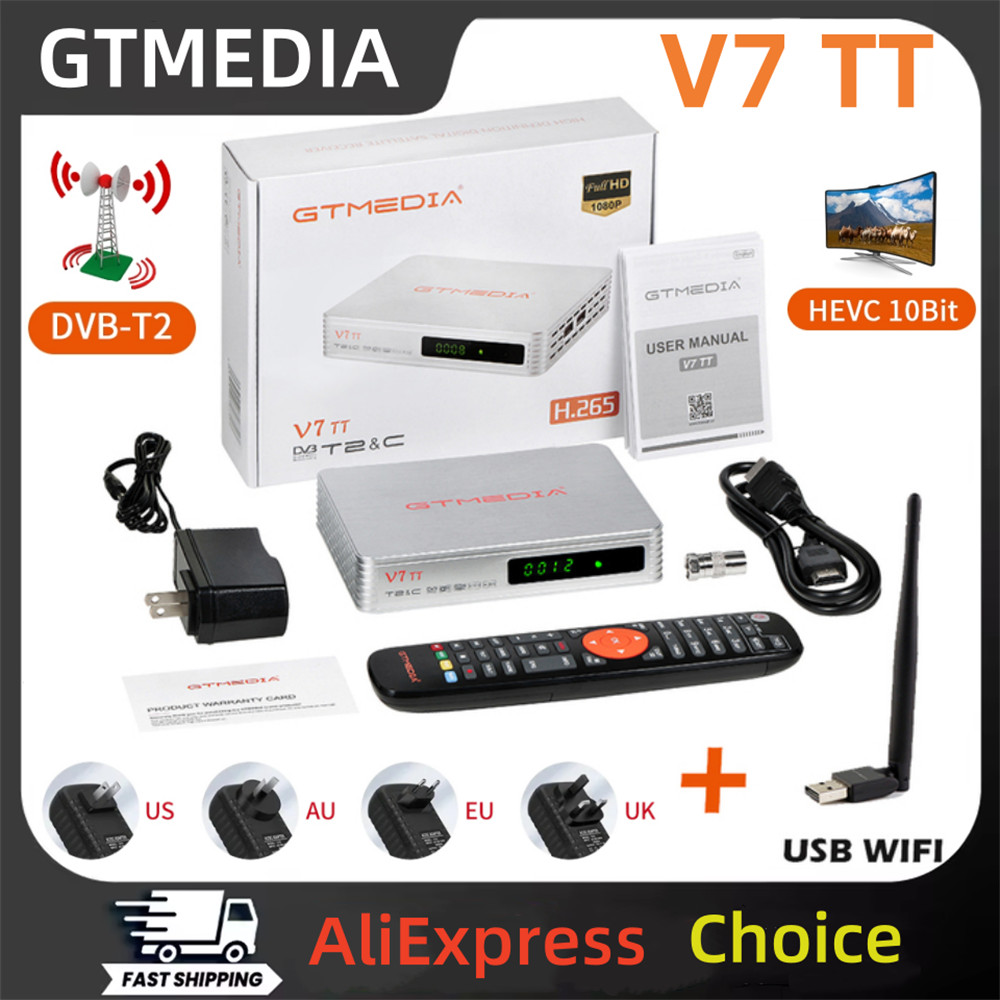 Gtmedia V7 Tt Terrestrial Tv Recer Dvb-T/T2/Dvb-C Signal Tv Box With Usb Wifi Deer Support H.265