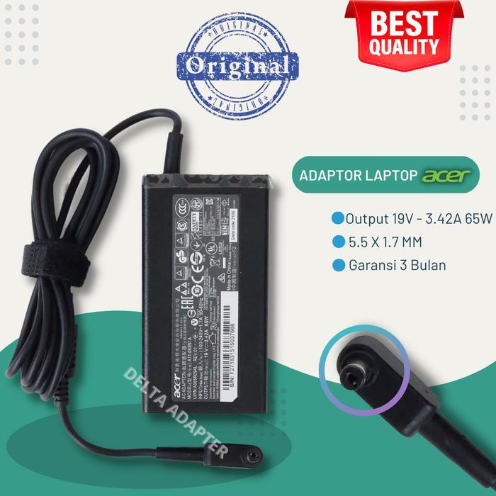 Laris Ori Adaptor Charger Laptop Acer/Liteon E5-575 E5-471 E5-475 E471 Terlariss 