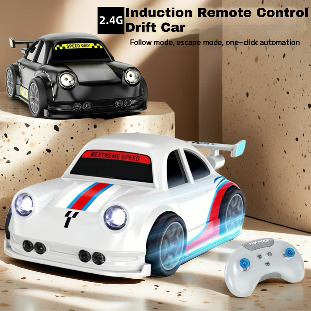 2.4G RC Drift Car Rechargeable Remote Control Stunt Vehicle with Lights & Sounds, Rotating Drift