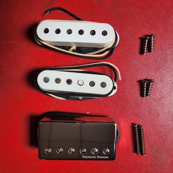 Pickup Hss Seymour Duncan Tb-14 Custom V Crome Cover + Ssl-1 White Ready