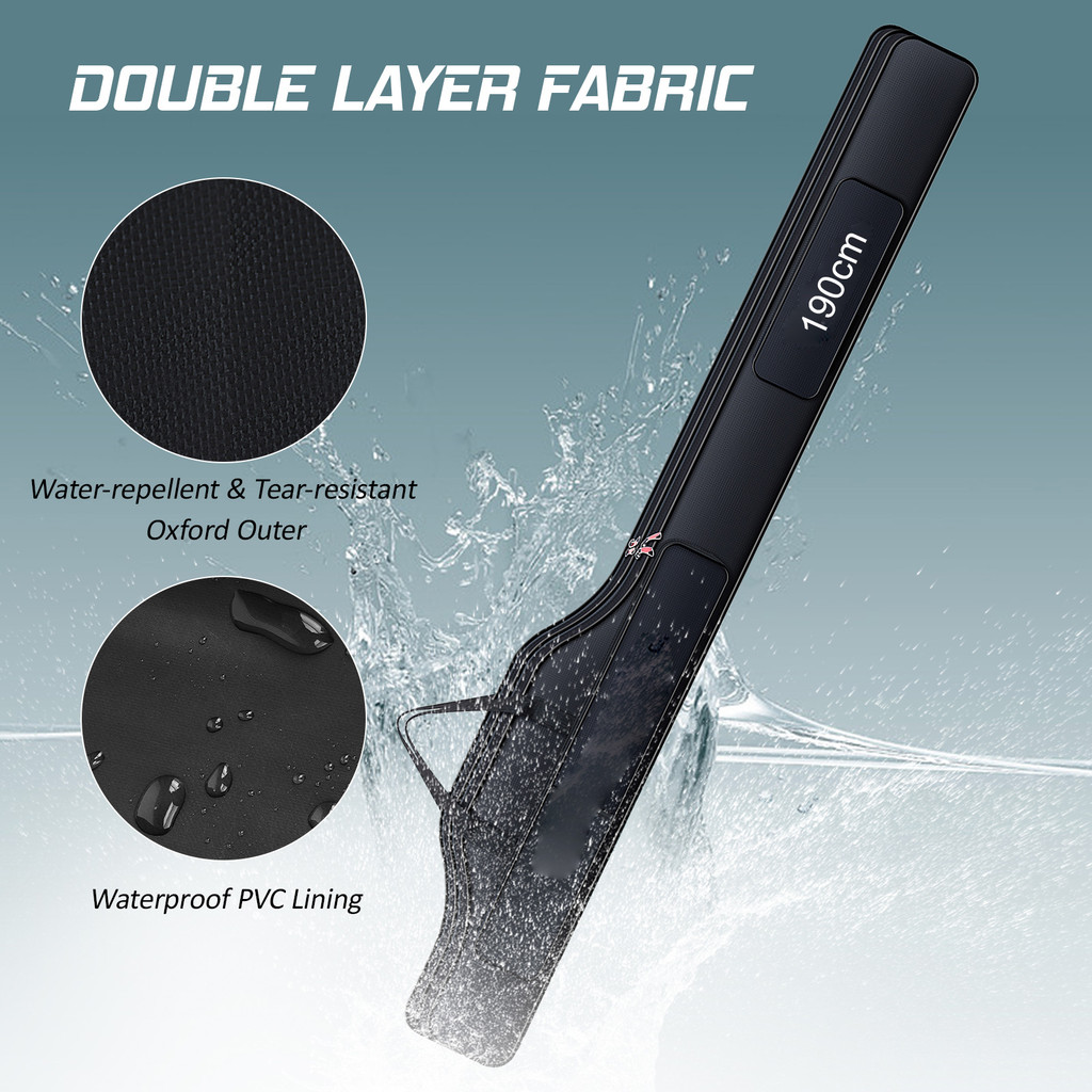 200Cm Ultra-Portable Folding Fishing Rod & Reel Bag Durable Lightweight Gear Case With Expandable