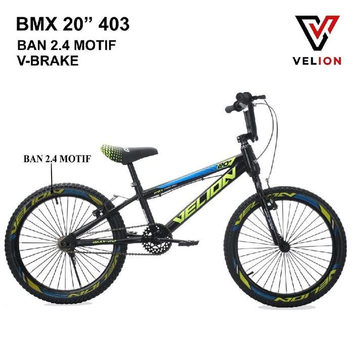 SEPEDA BMX 20 VELION FRAME BESI SPOKE MOTOR BAN JUMBO 2.40 ANAK COWO
